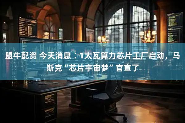 盟牛配资 今天消息∶1太瓦算力芯片工厂启动，马斯克“芯片宇宙梦”官宣了
